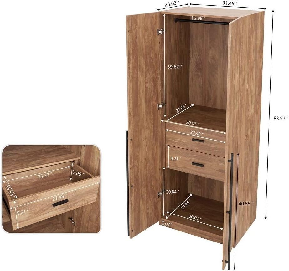 Wooden Wardrobe Cabinet Clothes Closet Drawer Bedroom Armoire Organizer Big Closet  wardrobe closet for hanging clothes