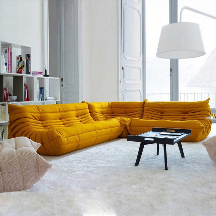 Nordic Living Room Modern Couch Light Luxury Leather Sponge Sofa Green Corner Velvet Lazy Floor Sofa 3 Seats Fabric sofa