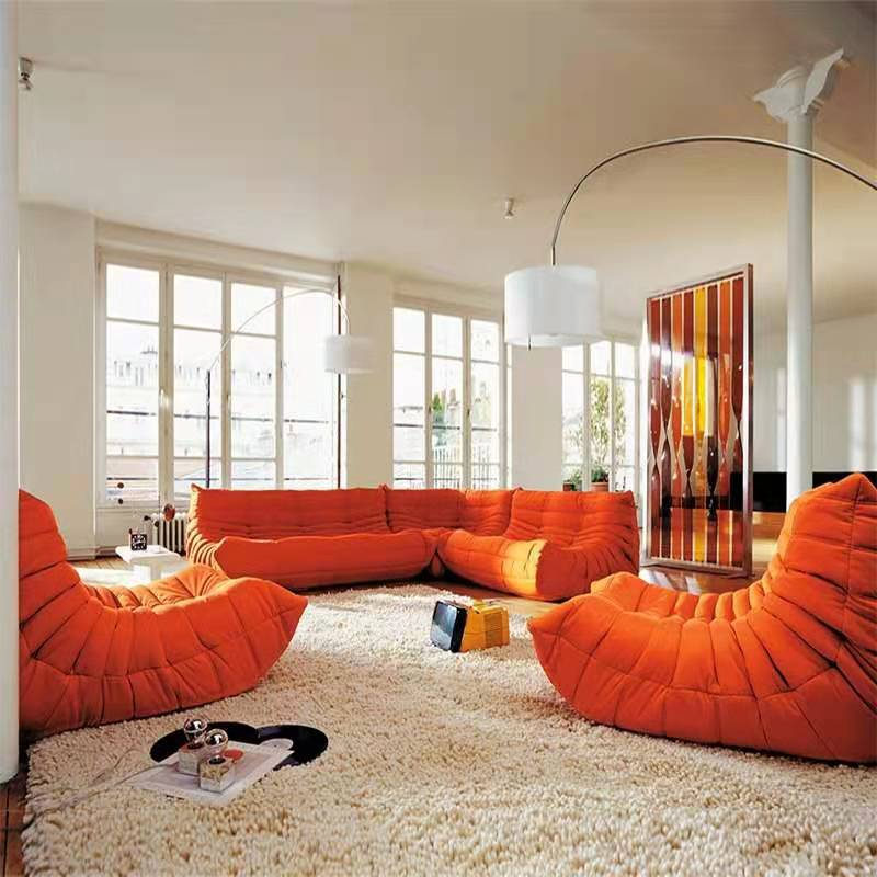 Nordic Living Room Modern Couch Light Luxury Leather Sponge Sofa Green Corner Velvet Lazy Floor Sofa 3 Seats Fabric sofa