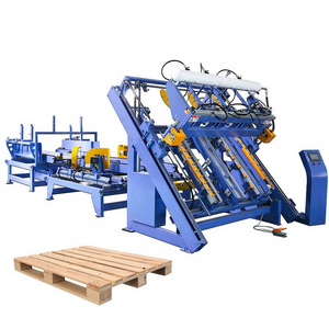 Euro Block Wood Pallet Automatic Production Line Wooden Pallet Nailing Machine