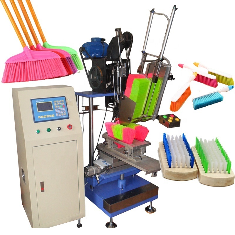 Accept Customize Broom Mop Brush Making Machines Automatic Wooden Handle Wire Brushing Machine Price Paint Brush Making Machine