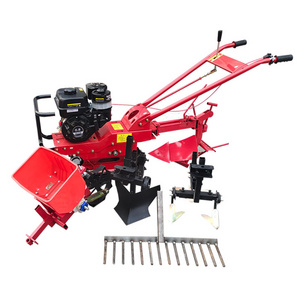 mini diesel tiller agriculture garden cultivator hand chain ploughing machine