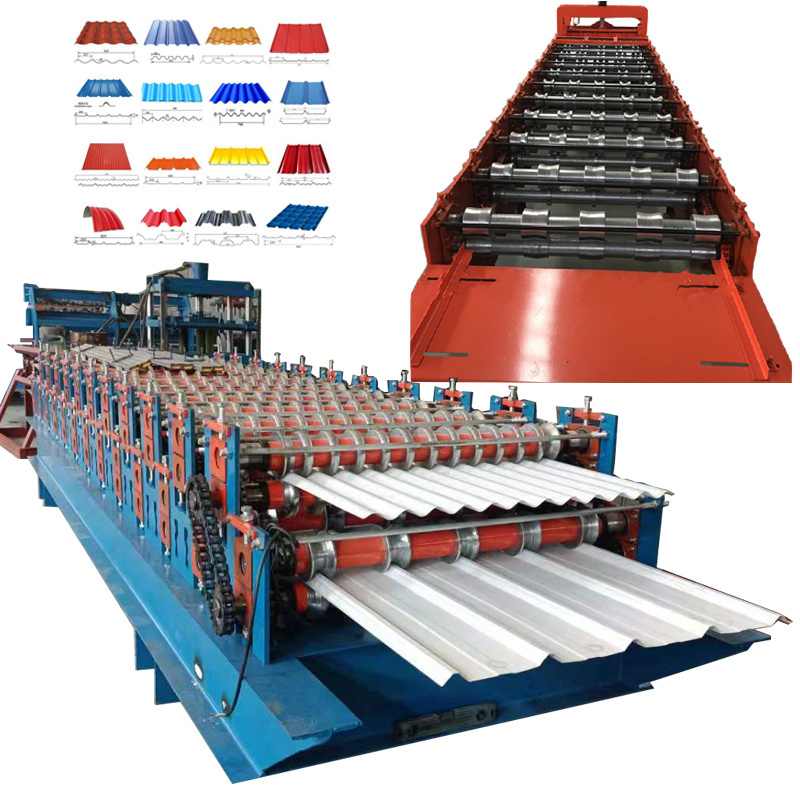 Hot Sale CNC Three Layer Roll Forming Machine Corrugated Zinc Roofing Sheet Metal Roof Making Machine Tile Making Machinery