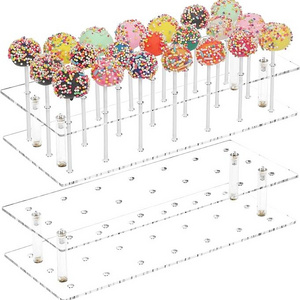 2 Pack Clear Acrylic Cake Pop Display Stand 21 Holes Lollipop Holder for Weddings/Birthday Parties/Stores/Halloween/Christmas