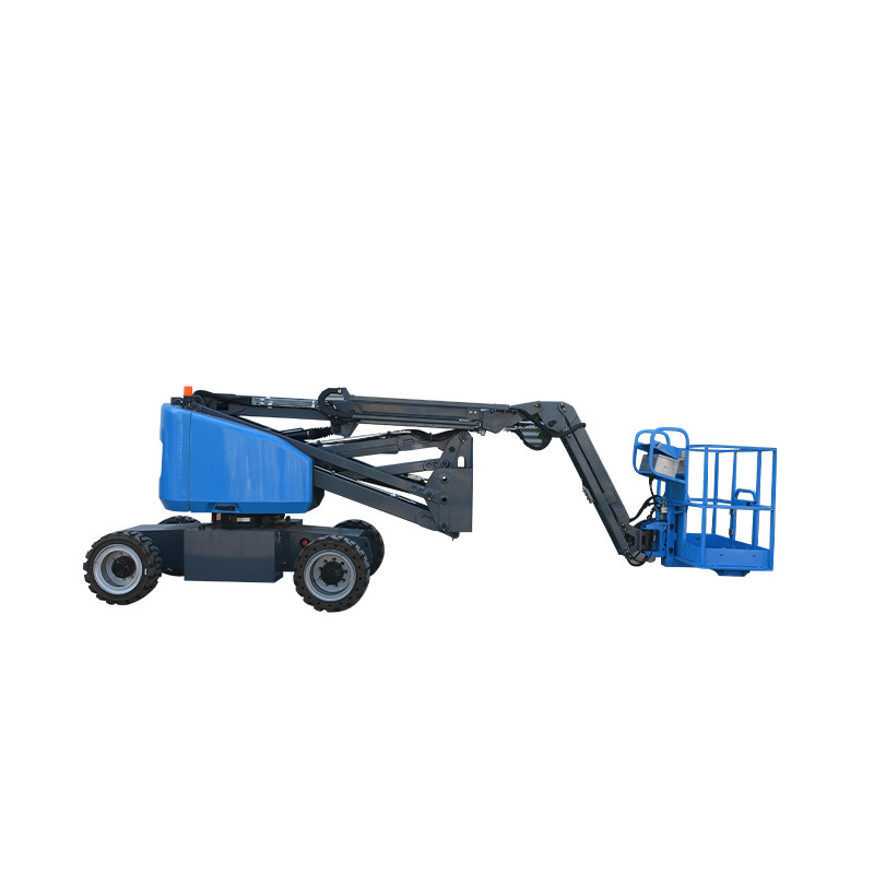 Industrial traction trailer mounted telescopic boom lift aerial platform used on construction vehicle