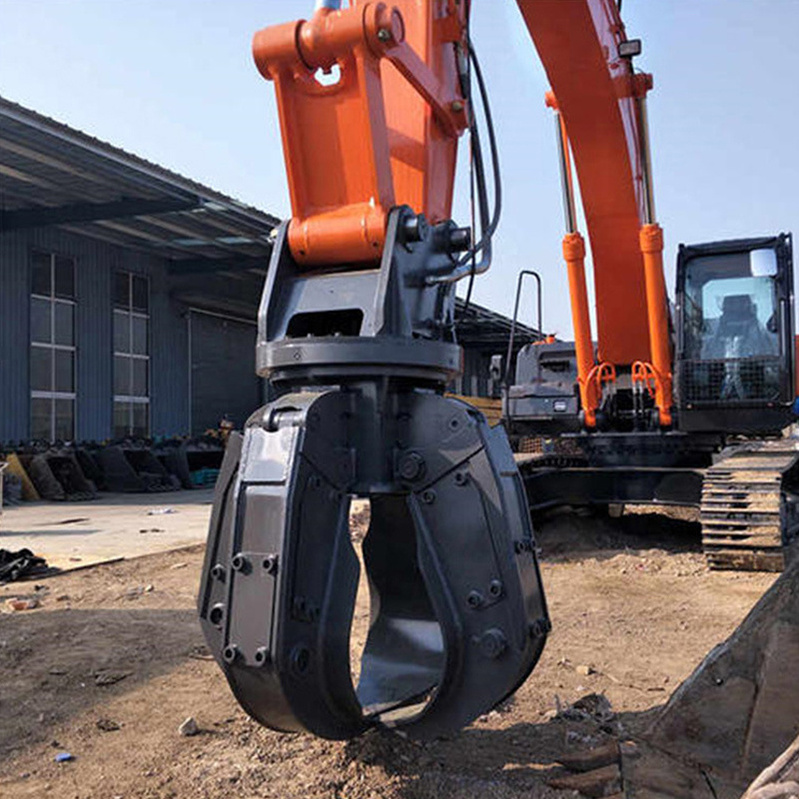 Excavator Attachments Rotator Grab Bucket Metal Claws Excavator Grab Stone Grapple Scrap WB Excavator Orange Peel Grapple