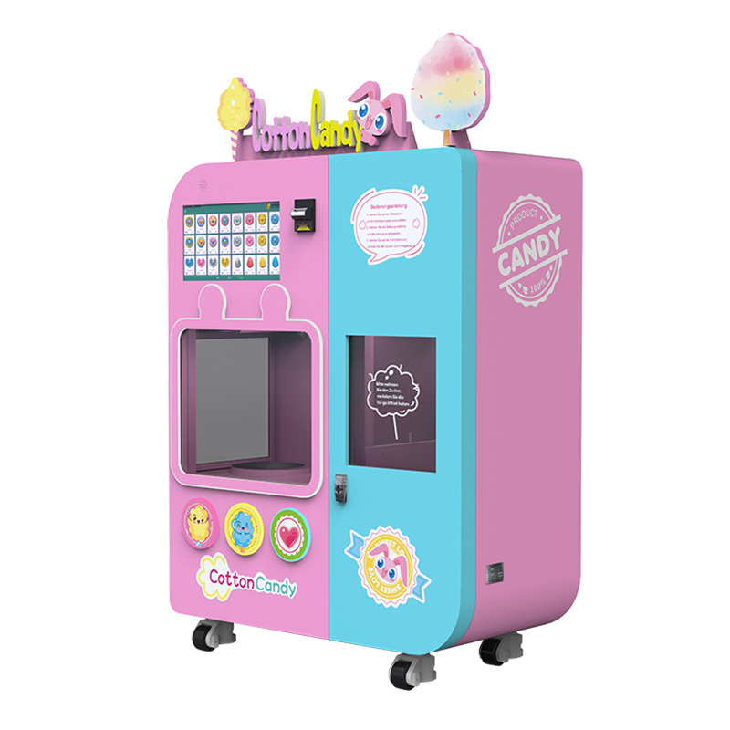 Space Saving Compact American Automatic Cotton Candy Vending Machine