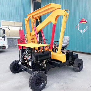 Yugong Mini Small Mobile Hydraulic Concrete Piling Guardrail Fence Post Pile Press Driver Driving Machine