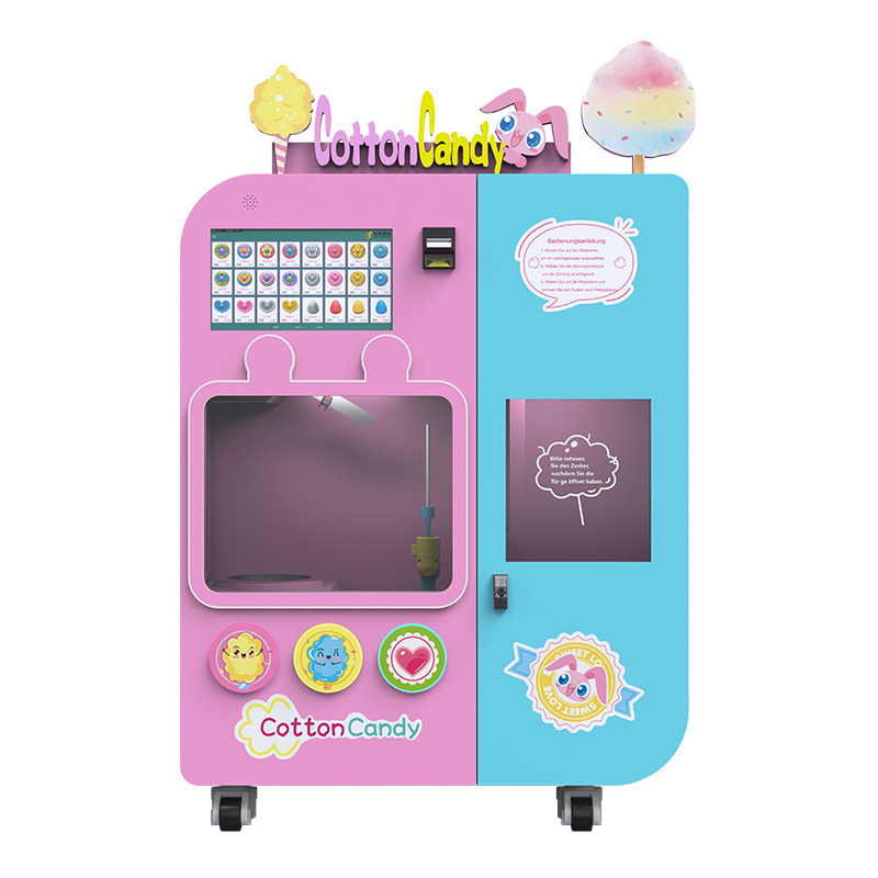 Space Saving Compact American Automatic Cotton Candy Vending Machine