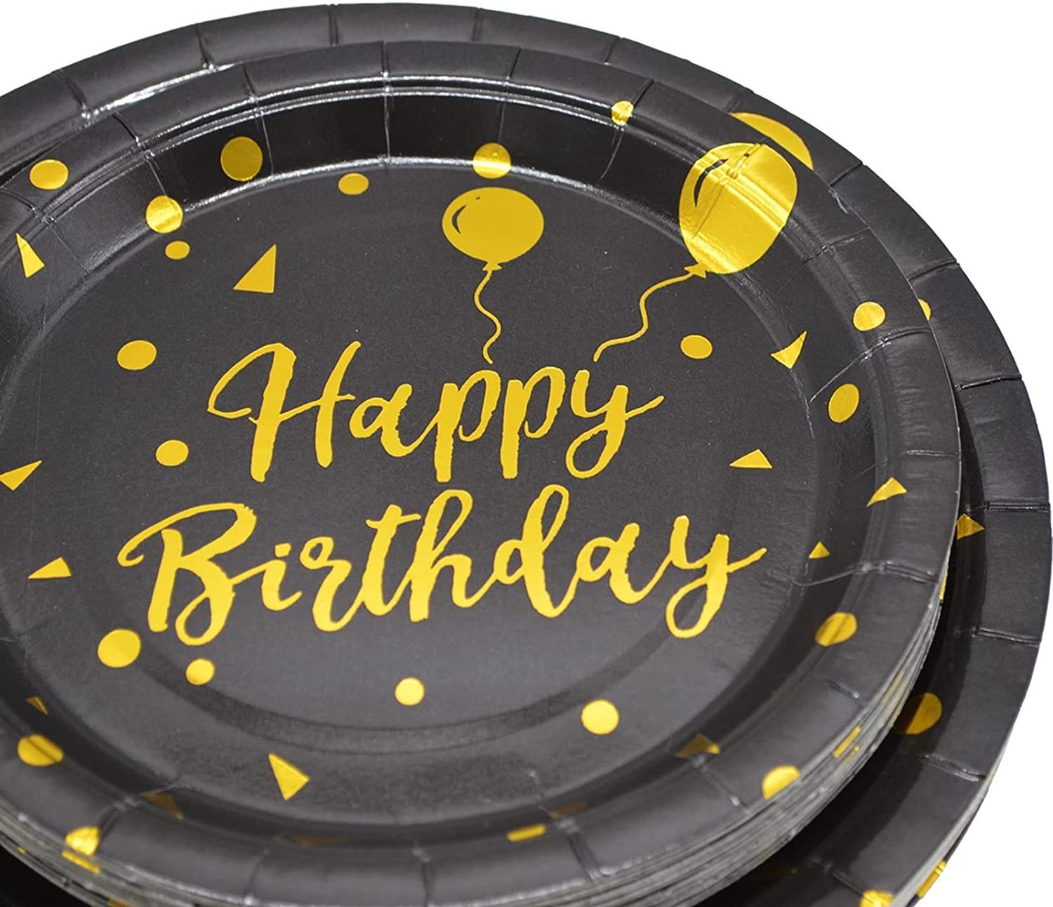 Paper Plates Birthday Party Supplies Disposable Paper Tableware Sets Black Disposable Party Paper Plates