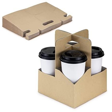 Customized cheap take away hot drink craft papercup disposable kraft tea coffee carrier paper cup holder