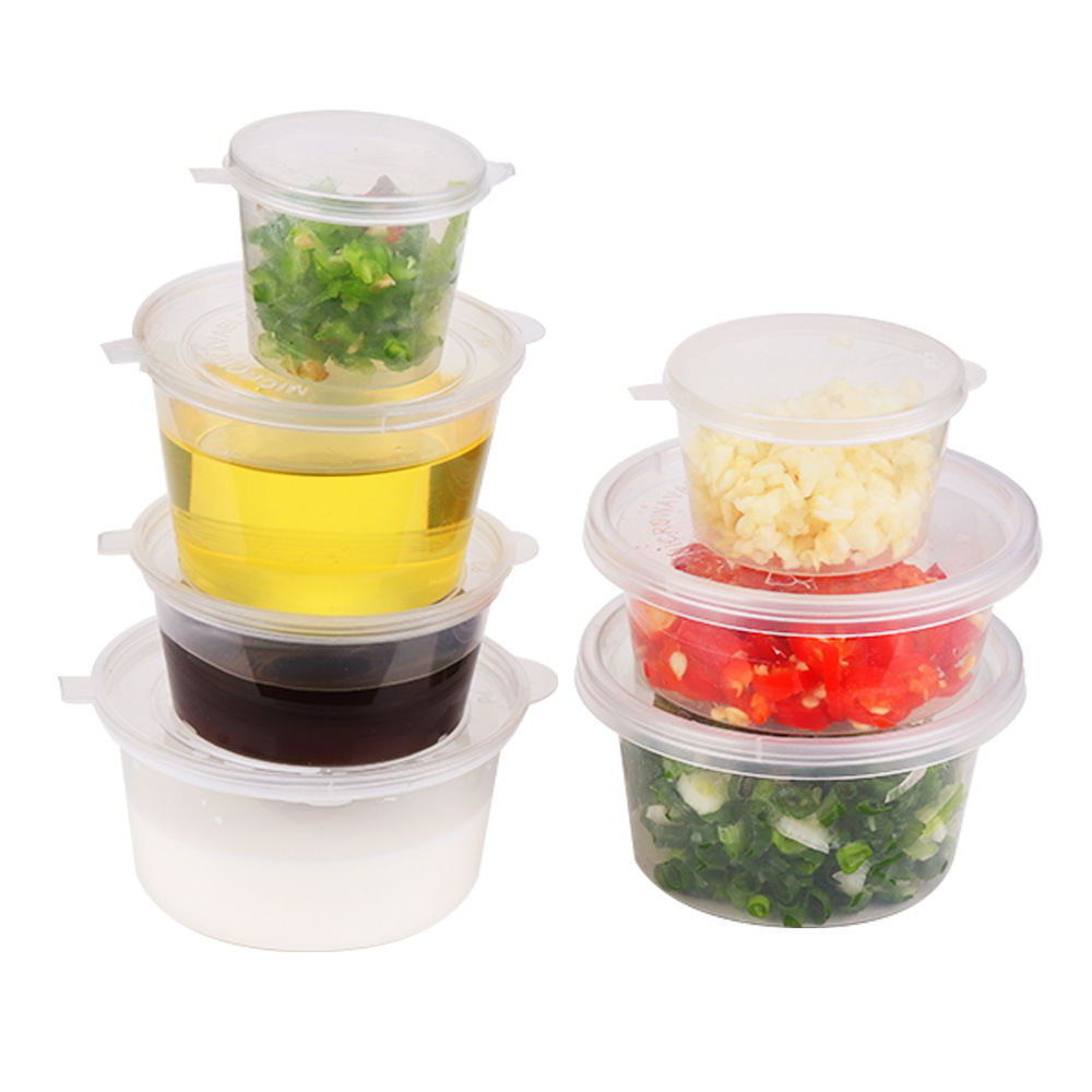 High Quality Disposable Plastic Mini Yogurt Condiment Cup Pp Sauce Container Cups With Lids