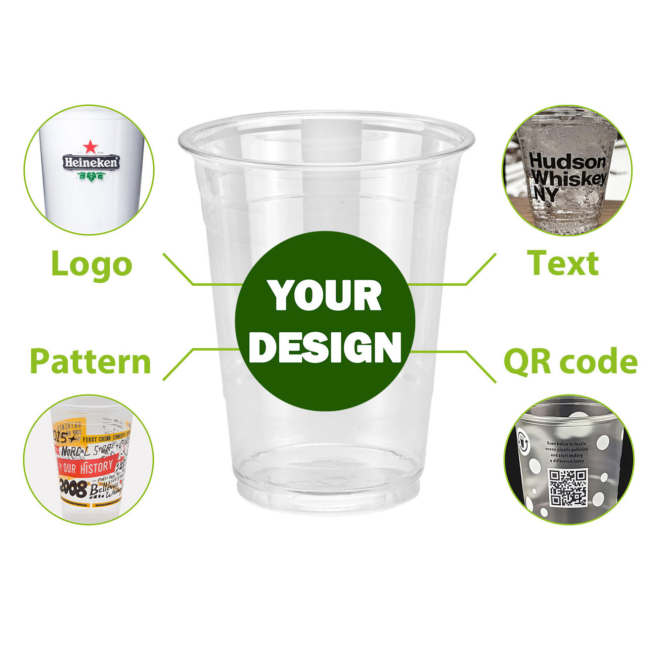 Disposable Plastic Cup with Lid Transparent Eco Custom Logo Printed Clear PP PET Customized Bubble Tea Cups