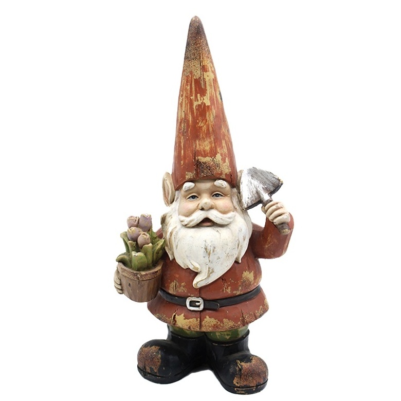 China factory direct sale perfect gift resin miniature statue custom handmade garden gnomes cheap for home lawn garden