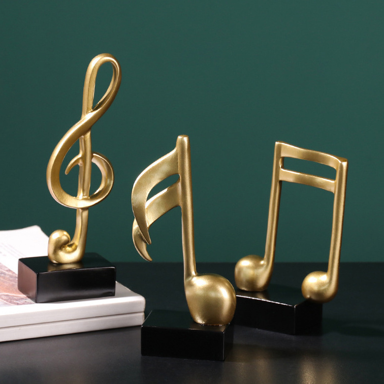 Set of 3 Resin Music Decor Sculpture Statue Resin Music Note Figurine For Home Piano Gifts Souvenirs Gift