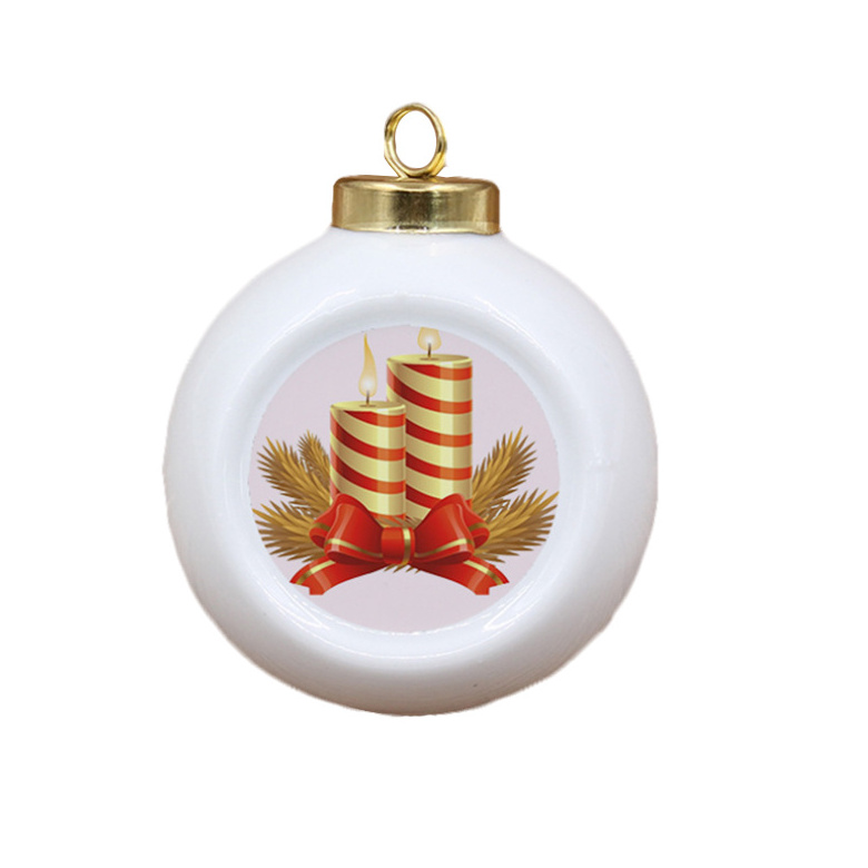 delicate printable hanging ornament ceramic bauble sublimation christmas balls