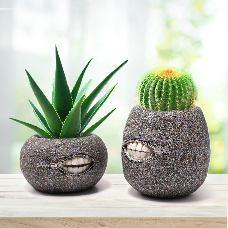 Cartoon design pot Resin Crafts Artificial Sculpture Outdoor Garden Decoration polyresin flower pot