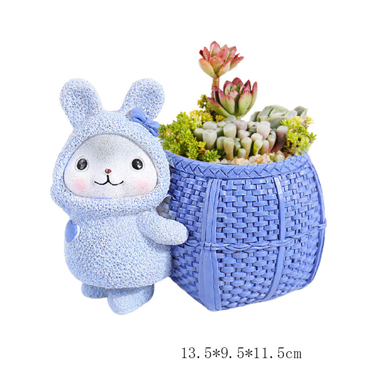 Creative Cat Flower Pot Resin Animal Pattern Succulent Plant Garden Vase For Home Decor