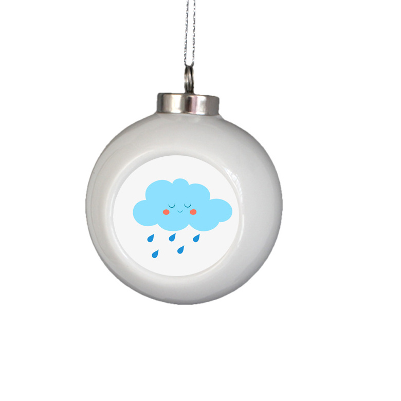 delicate printable hanging ornament ceramic bauble sublimation christmas balls