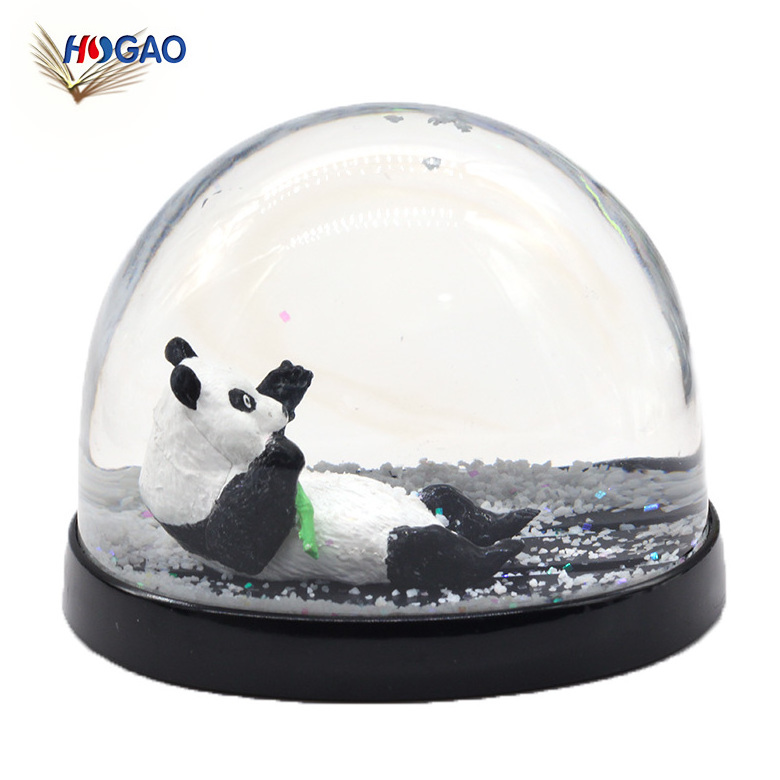 Home decor cute OEM wholesale resin elephant water ball ,custom plastic panda snow globe