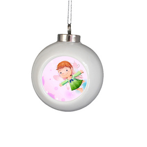 delicate printable hanging ornament ceramic bauble sublimation christmas balls