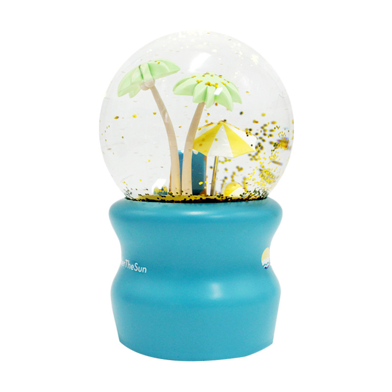 beach scene snow globes ocean sea snowball with sparkling glitter collectible novelty ornament for Home Decor Birthday Christmas