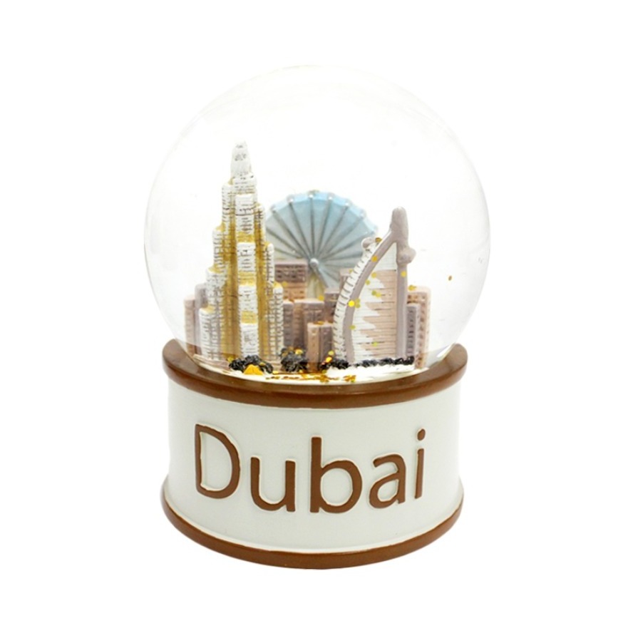 Custom tourist souvenir glass snowglobe dubai snow globe