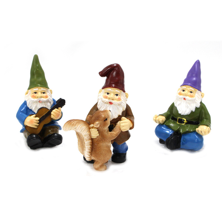 Wholesale Mini Gnomes Dancing Celebration 5 Pieces Musical Garden Gnome Set for Plant Pots Miniature Fairy Garden