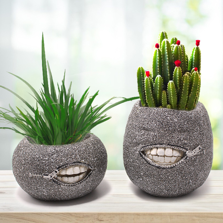 Cartoon design pot Resin Crafts Artificial Sculpture Outdoor Garden Decoration polyresin flower pot