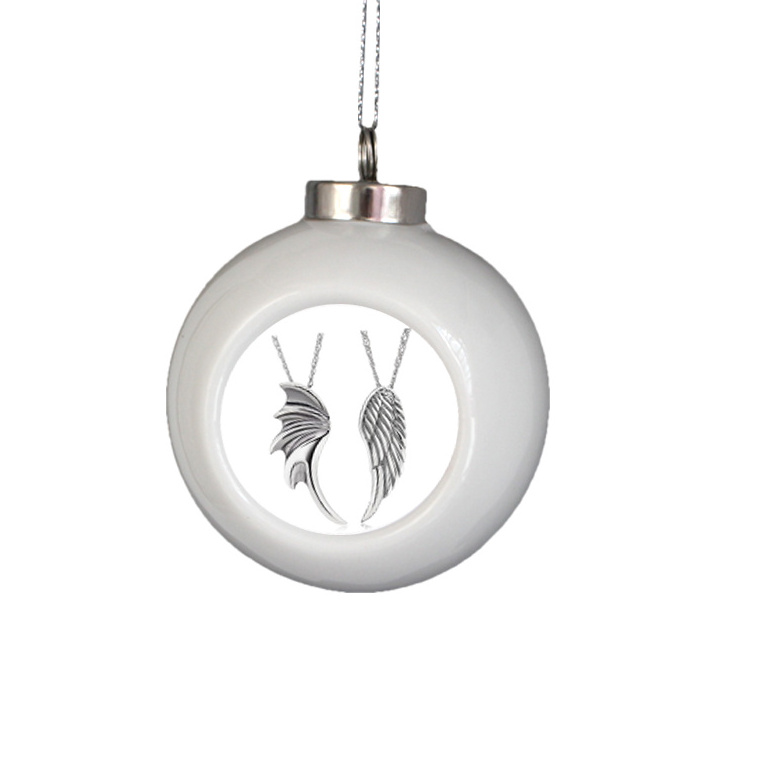 delicate printable hanging ornament ceramic bauble sublimation christmas balls