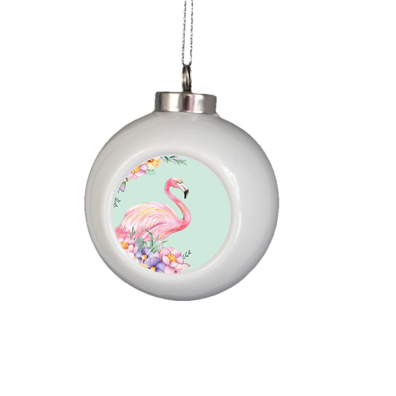 hand painted christmas tree hanging round ceramic balls