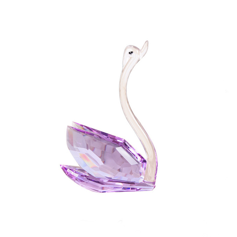 High Quality Crystal Swan Figurine Paperweight ,Glass Swan Collectible Statue for Table Centerpiece Ornament