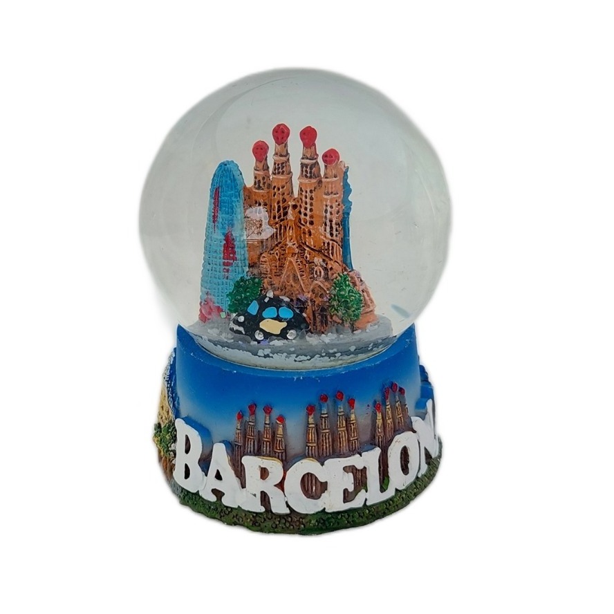 Wholesale Customized Spain Country Souvenir Snow Globe with Barcelona City Landmarks