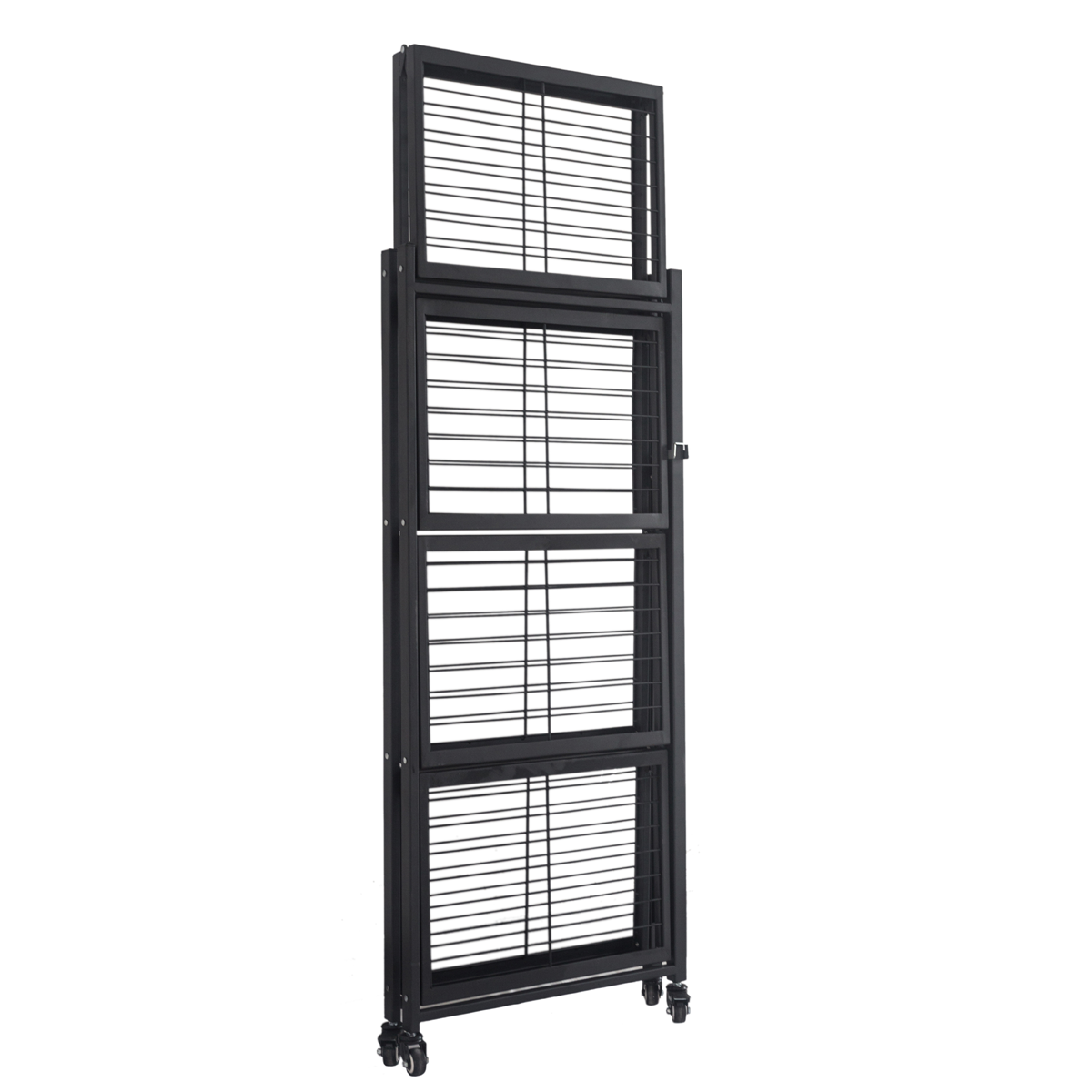 Hoifat Rolling Collapsible Steel 4-Tier Shelving Rack