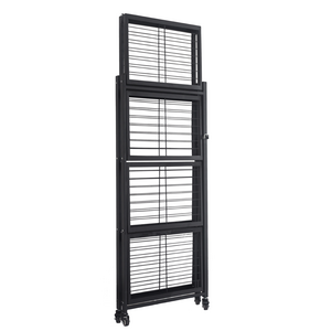 Hoifat Rolling Collapsible Steel 4-Tier Shelving Rack