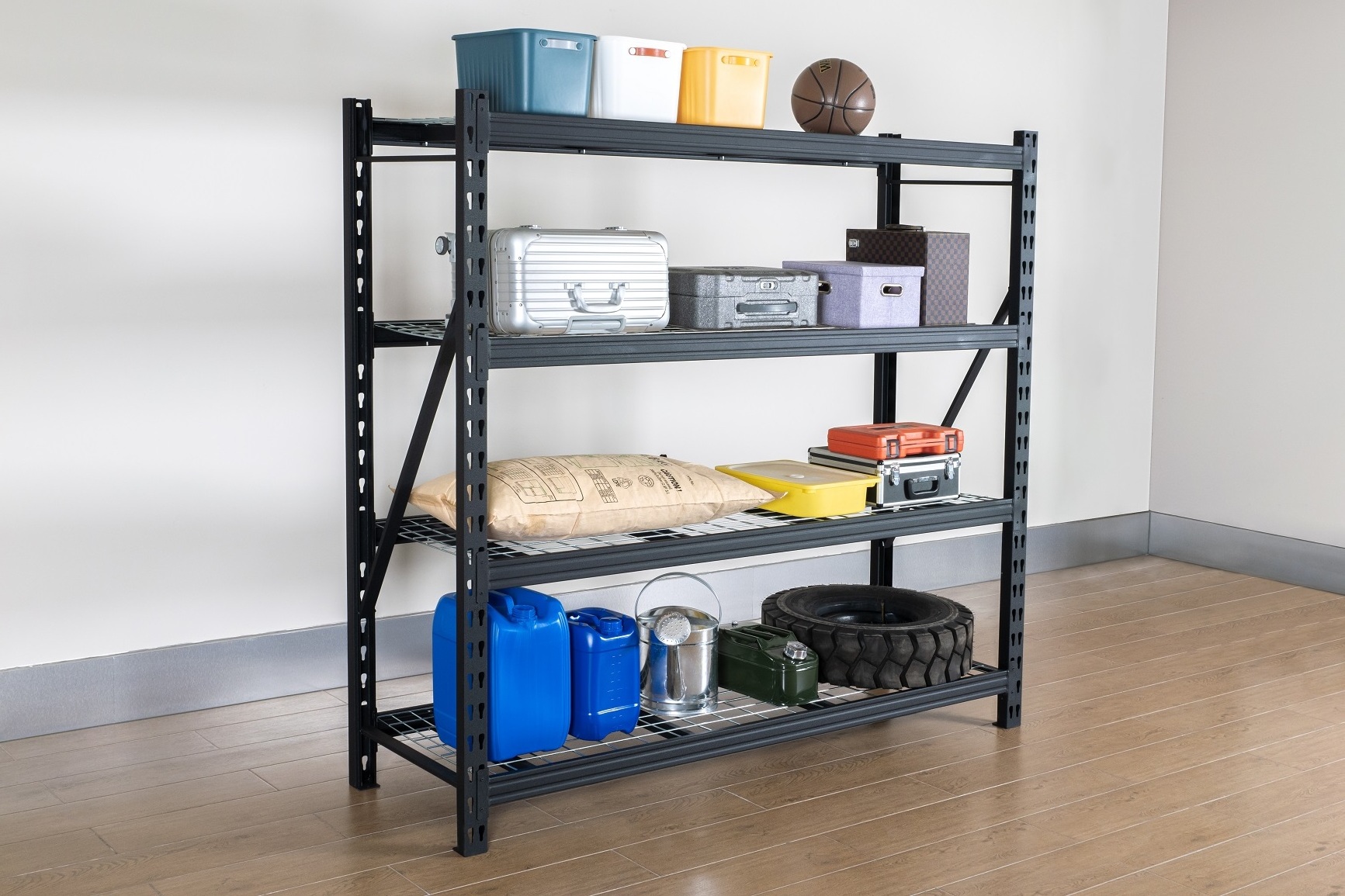 Hoifat Industrial Steel  Storage Shelving Rack with Wire Mesh