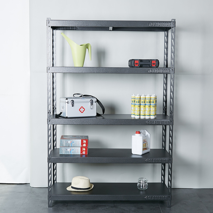 HOIFAT home&garden garage display 5 shelves  grey boltless book storage adjustable steel metal wall wire  shelving rack unit