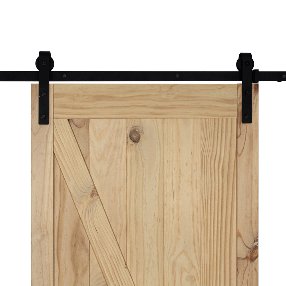 indoor furniture Z style clear paint Barn door pine door with handle and accessories