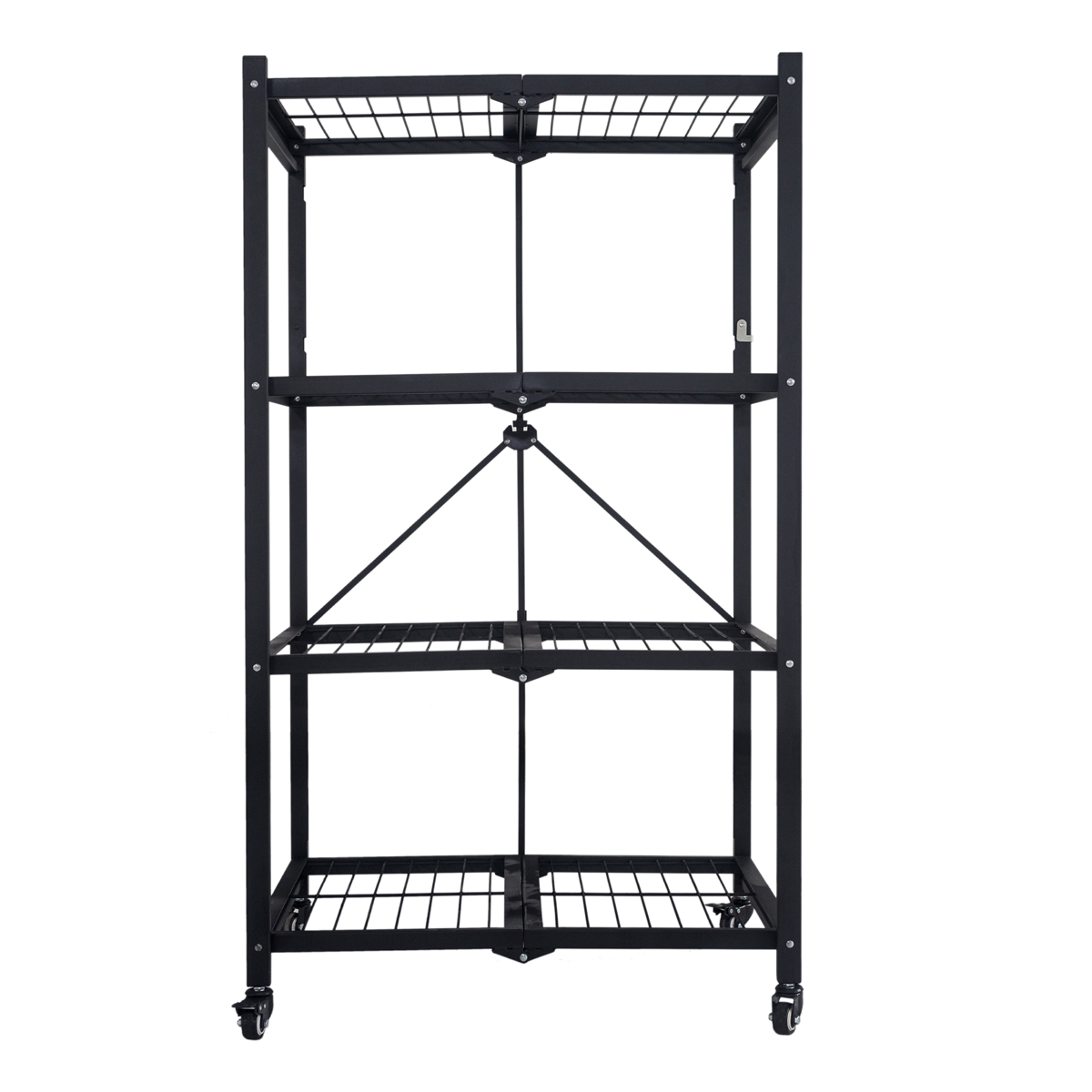 Hoifat Rolling Collapsible Steel 4-Tier Shelving Rack