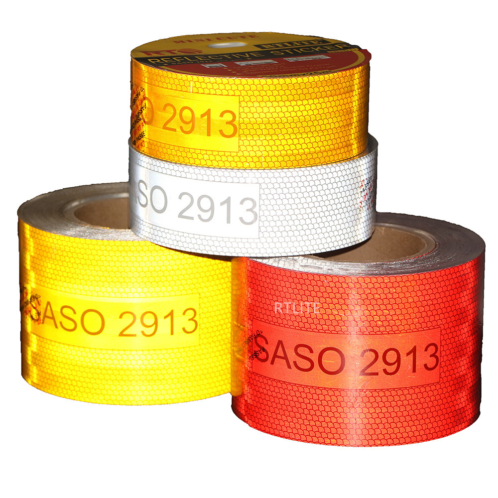 3INCH SASO 2913 Reflector Tape Conspicuous Reflective Sticker Metallized Aluminized for Saudi Arabia