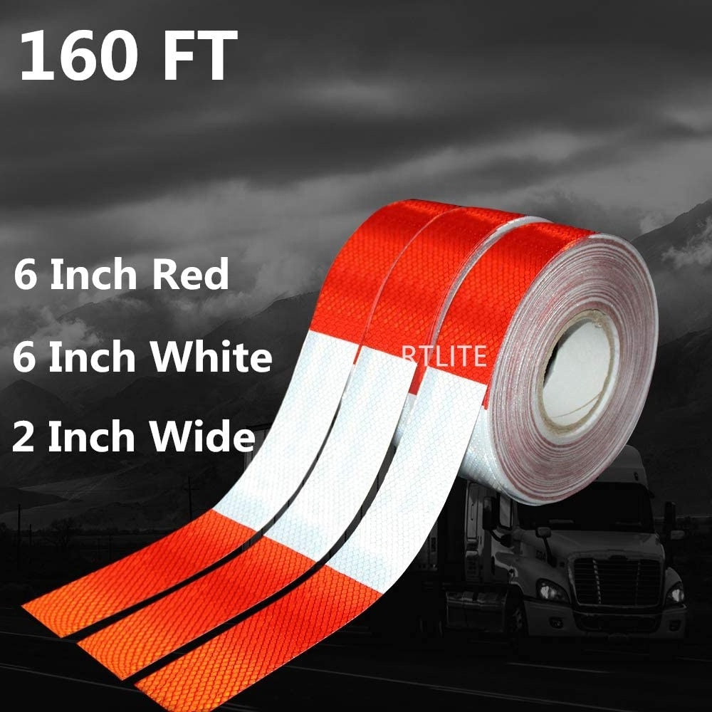 Conspicuity Warning Sticker Self Adhesive Reflective Tape 893D Red White Truck Reflective Tape