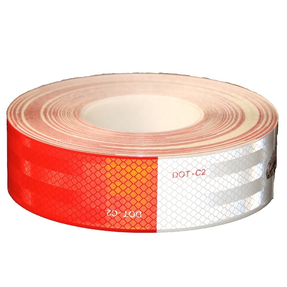 Conspicuity Warning Sticker Self Adhesive Reflective Tape 893D Red White Truck Reflective Tape