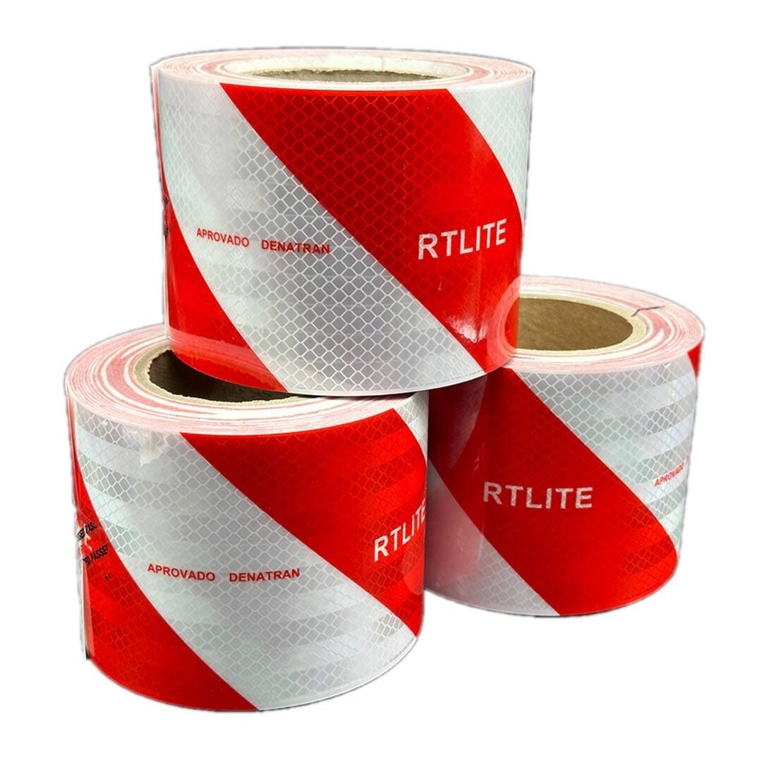 Red White Reflective Tape For Truck Trailer Rear Reflector Sticker 4inchx45.7m For Brazilian market