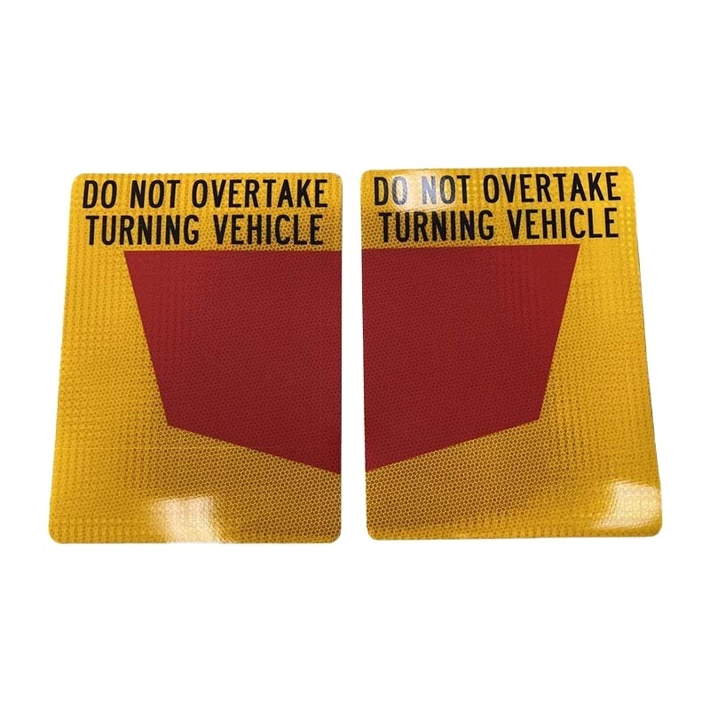 Customized Heavy Truck Safety Stickers Digital Printing DO Not Overtake Turning Vehicle Sign Acrylic Reflective Sticker