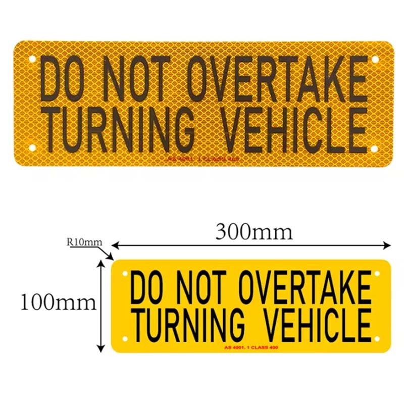 Customized Heavy Truck Safety Stickers Digital Printing DO Not Overtake Turning Vehicle Sign Acrylic Reflective Sticker