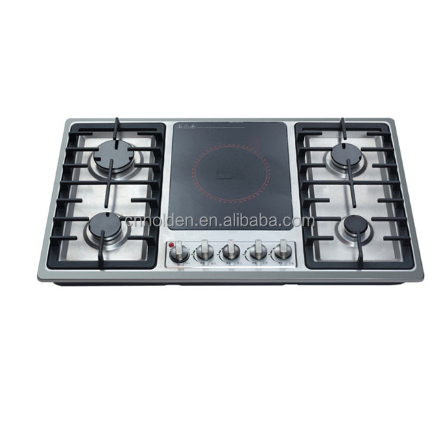 Popular 5 burner tempered glass 30 inch built in gas stove with auto gas stove lighter