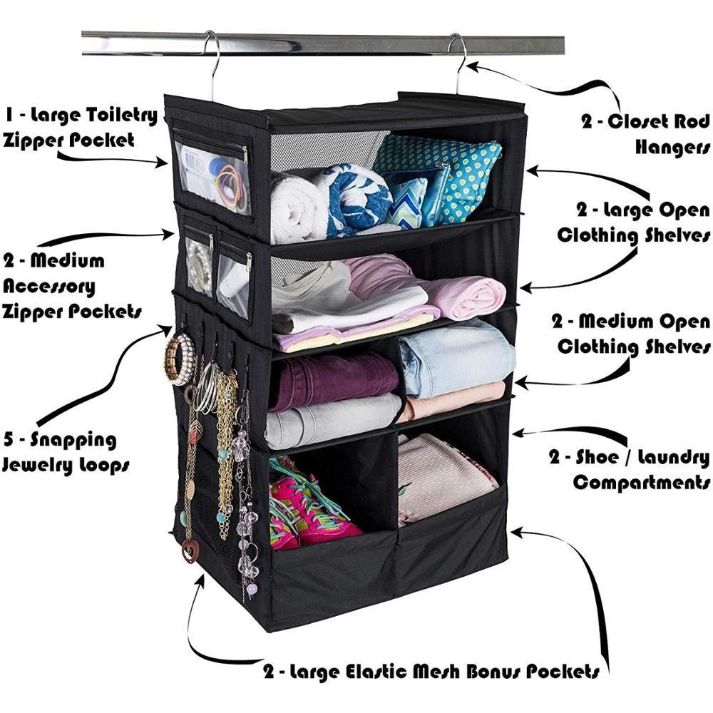 Hanging Home Closet Organizer Hanging Storage Bag Polyester Cloth Bag Travel Storage Bags