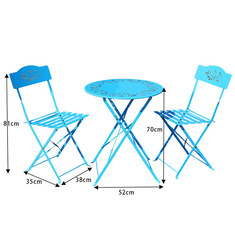 Foldable patio table and chairs factory price outdoor metal bistro set hot selling garden furniture sets