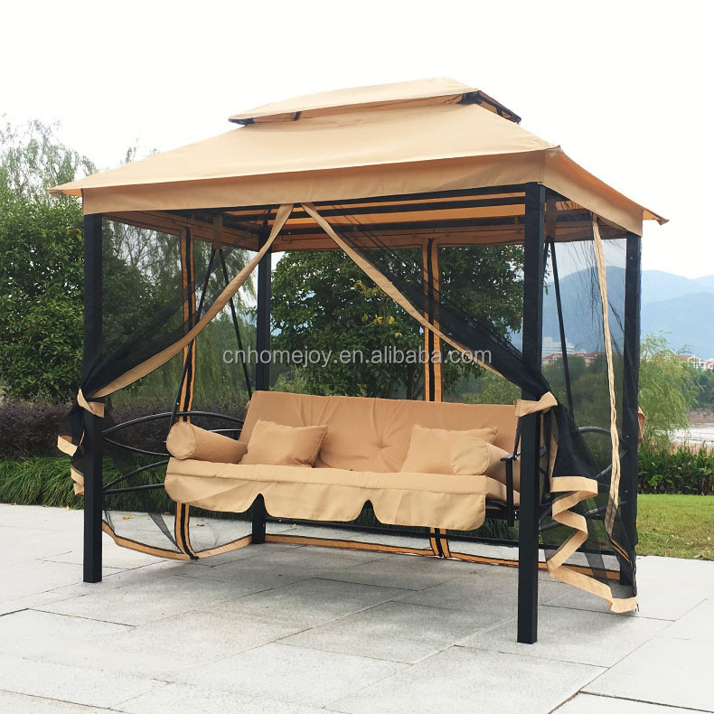 Deluxe swing bed with mosquito net gazebo swing bed garden swing bed