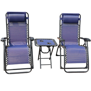 Outdoor folding patio garden reclining lounge chair set of 2